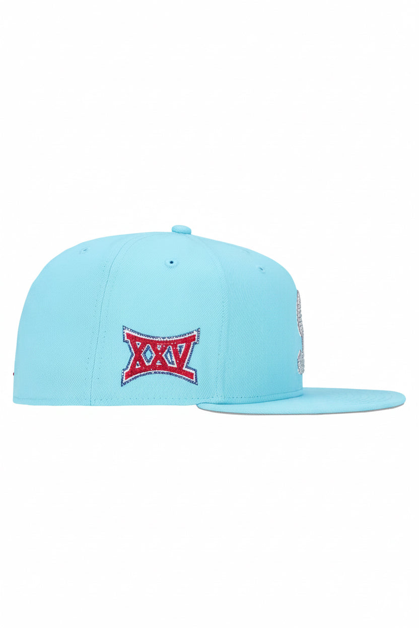 Supreme Swarovski S Logo New Era 59FIFTY – Light Blue