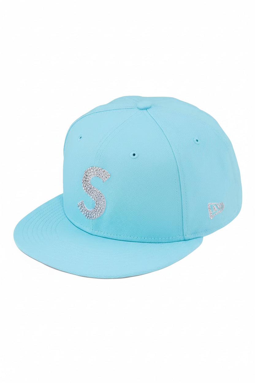 Supreme Swarovski S Logo New Era 59FIFTY – Light Blue