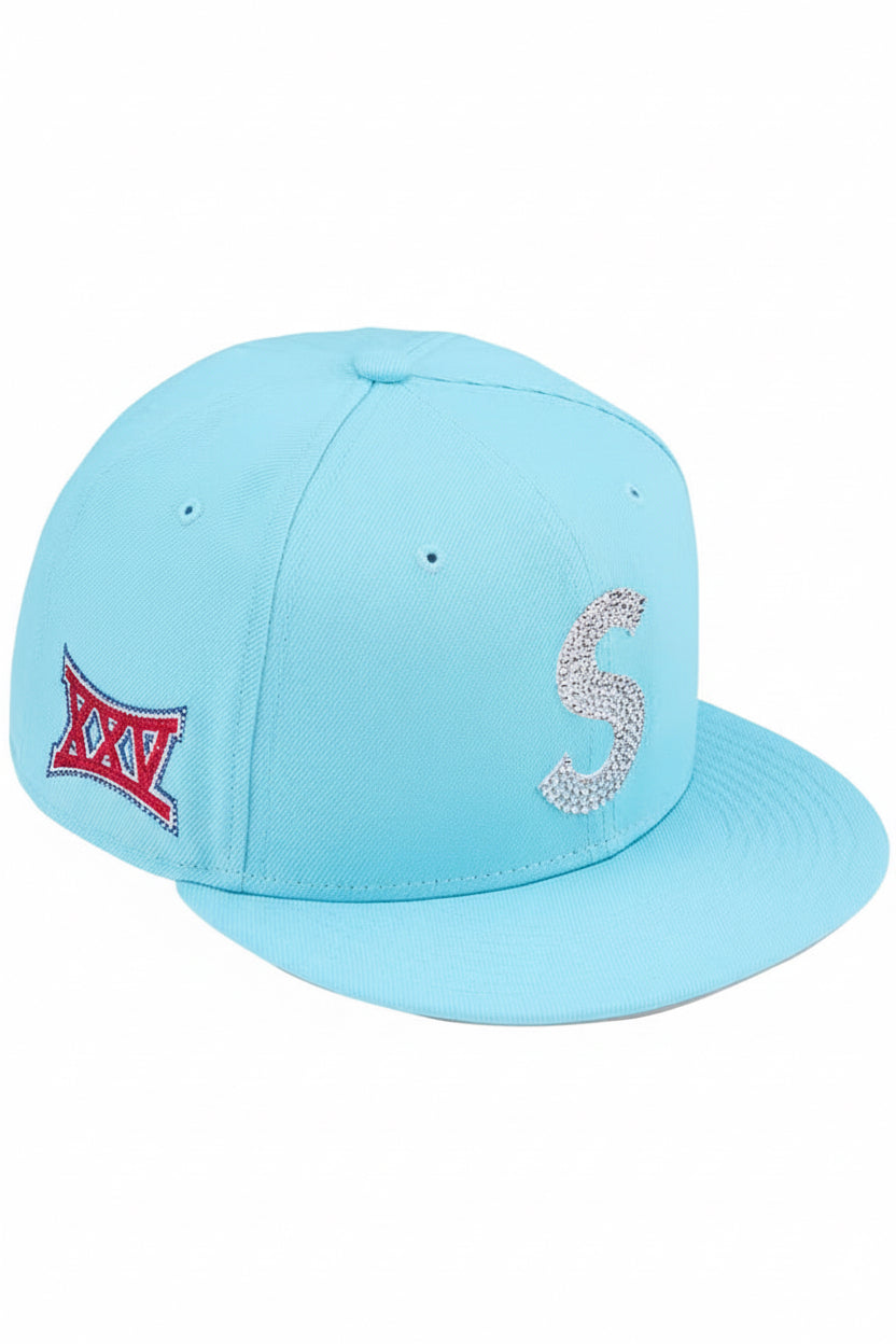 Supreme Swarovski S Logo New Era 59FIFTY – Light Blue
