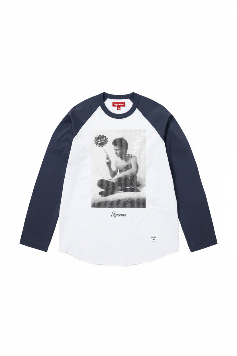 Supreme x Larry Clark Sequin Raglan L/S Top – Navy