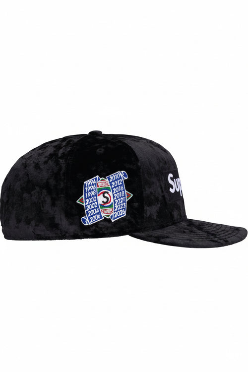 Crushed Velvet Box Logo New Era Black - lato