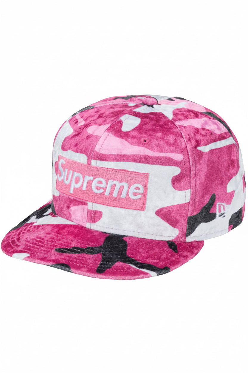 Crushed Velvet Box Logo New Era Pink Camo - fronte