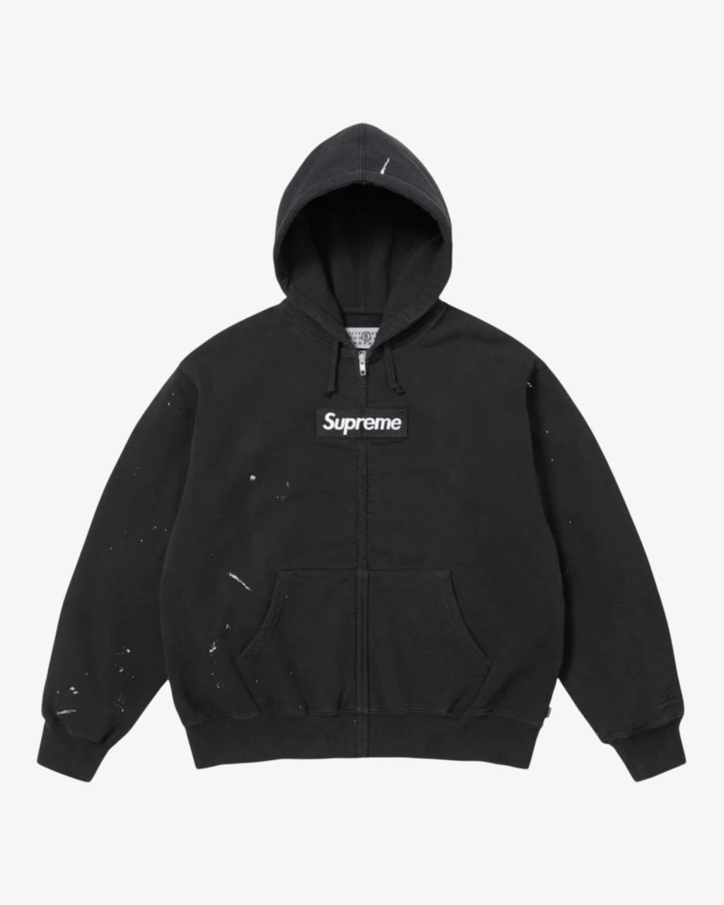 Supreme MM6 Box Logo Zip-up Hoodie Black fronte