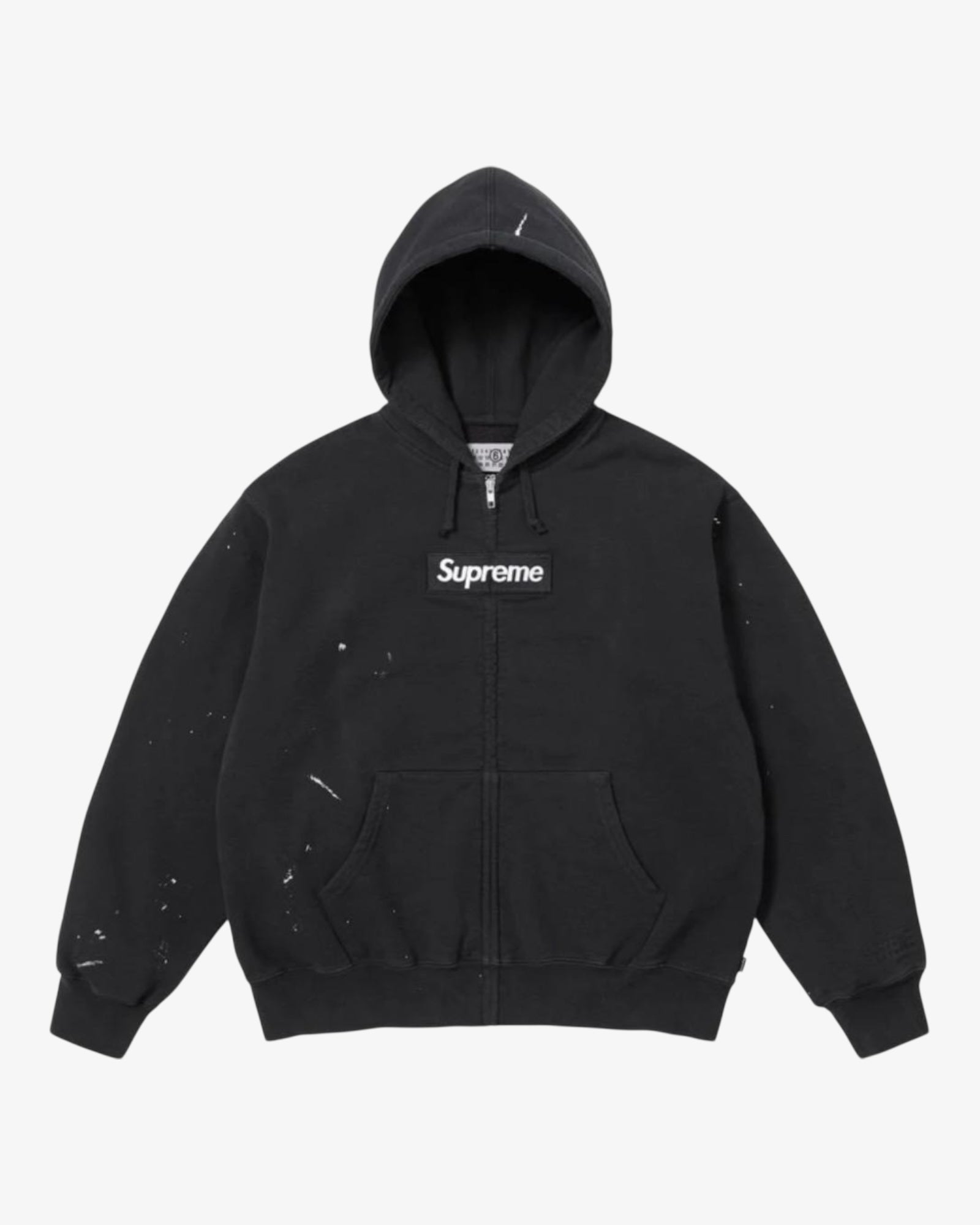Supreme MM6 Box Logo Zip-up Hoodie Black fronte