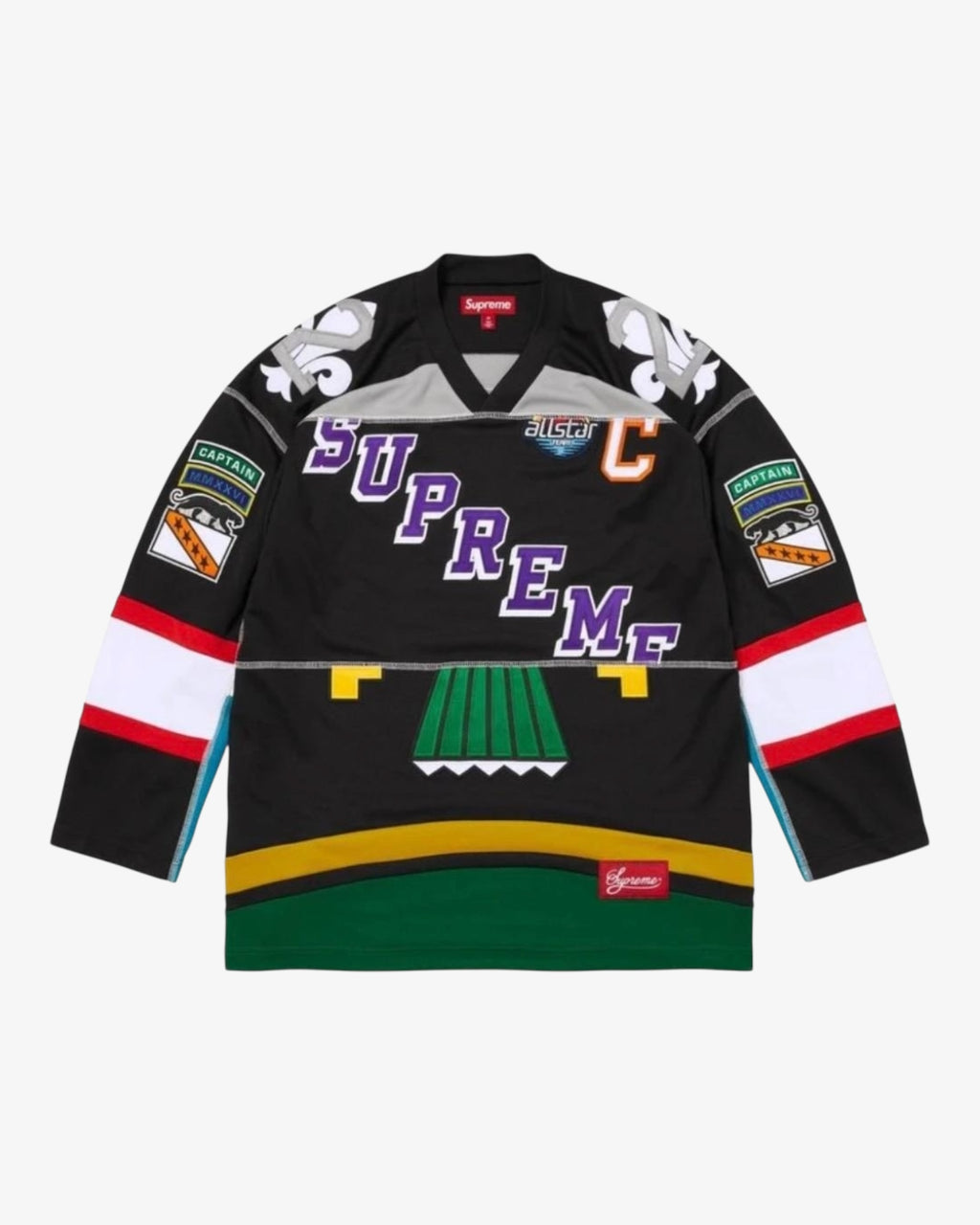Paneled Hockey Jersey Black fronte