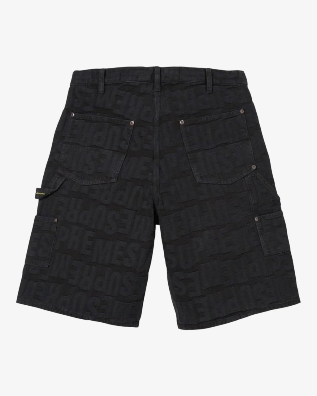 Repeat Jacquard Double Knee Denim Short Black dettaglio