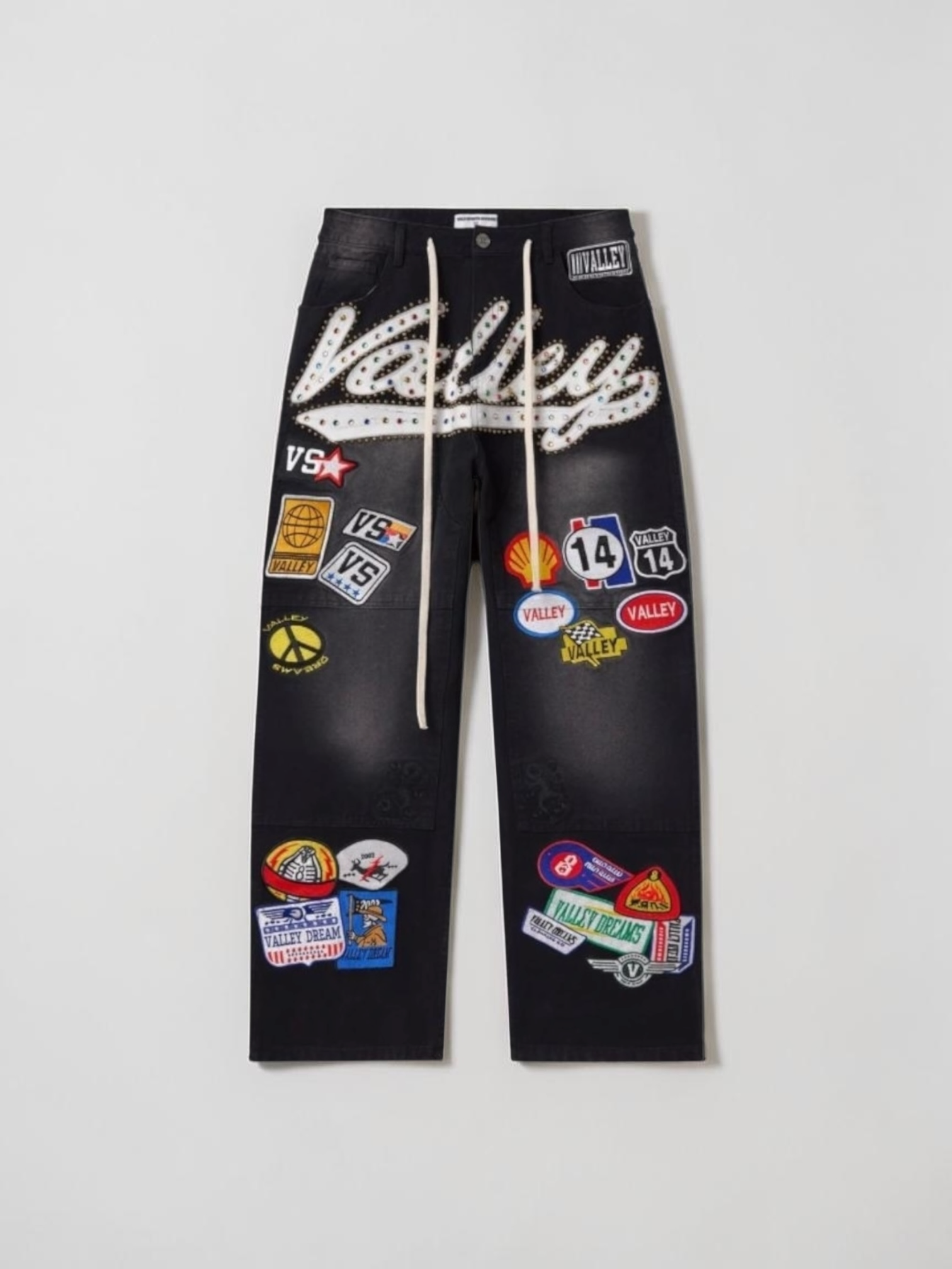 VALE LIVES JEANS PATCH BLACK