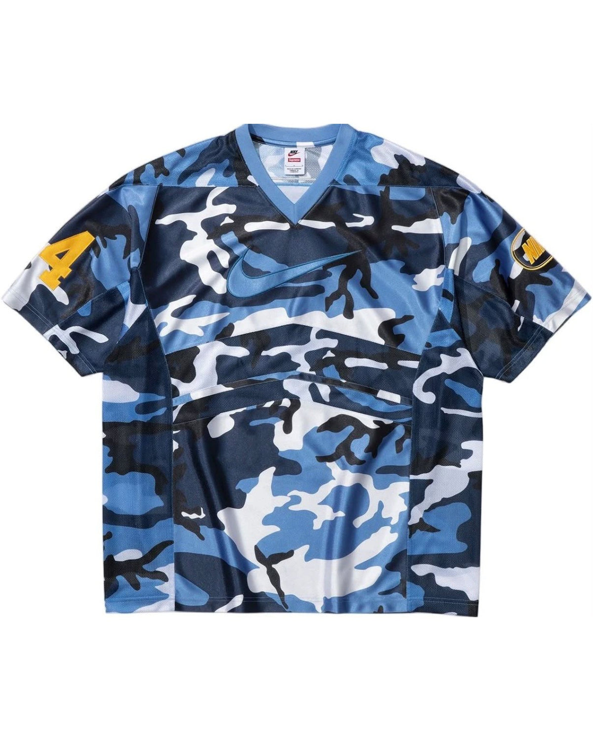 Supreme/Nike Football Jersey Blue Camo - fronte