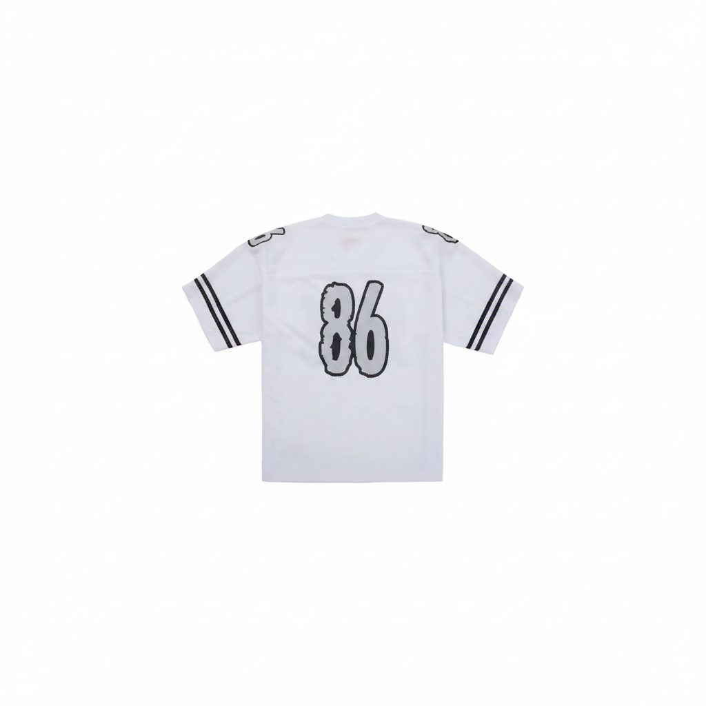 Supreme Reflective Football Jersey White retro con margine
