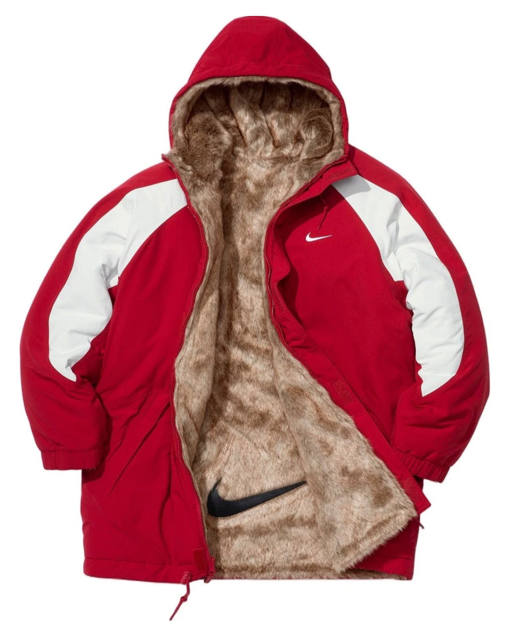 SUPREME/NIKE FUR REVERSIBILE PARKA - RED