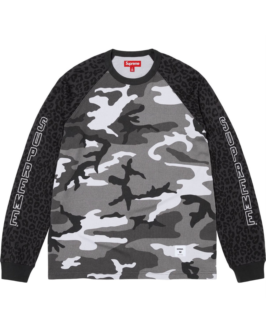 SUPREME WILDLIFE CAMO RAGLAN L/S TOP - SNOW CAMO