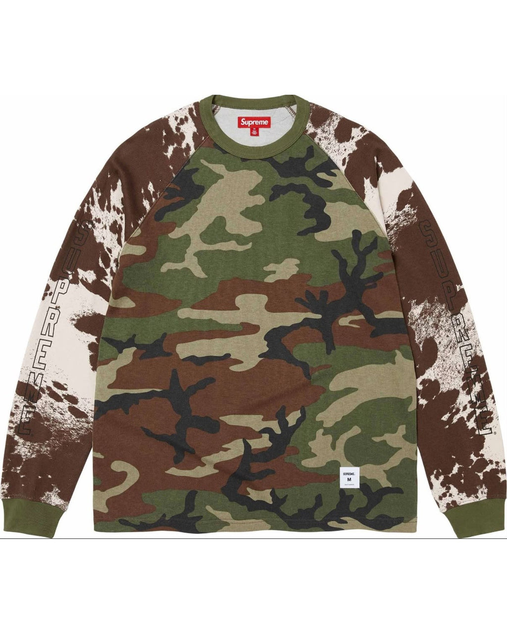 SUPREME WILDLIFE CAMO RAGLAN L/S TOP - WOODLAND CAMO